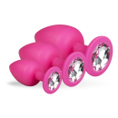 Lovelyness - Analplug Pink aus Silikon mit Zierstein - SET