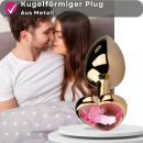 Easytoys - Analplug aus Metall Gold mit Herz Zierstein - mittel