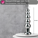 Easytoys - Analplug Silber 5 Kugeln und Zierstein