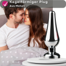 Easytoys - Analplug Silber Kegelförmig mit Zierstein