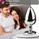 Lovelyness - Analplug Silber aus Metall mit Zierstein - groß