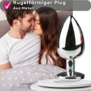 Lovelyness - Analplug Silber aus Metall mit Zierstein - groß