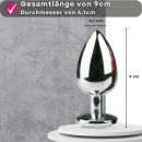 Lovelyness - Analplug Silber aus Metall mit Zierstein - groß