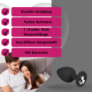 Lovelyness - Analplug Schwarz Silikon mit Zierstein