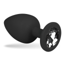 Lovelyness - Analplug Schwarz Silikon mit Zierstein -...